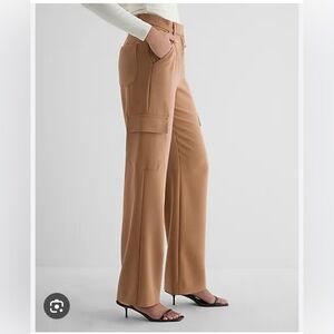 Express Super High Waisted Cargo Trouser Pants in Butterscotch